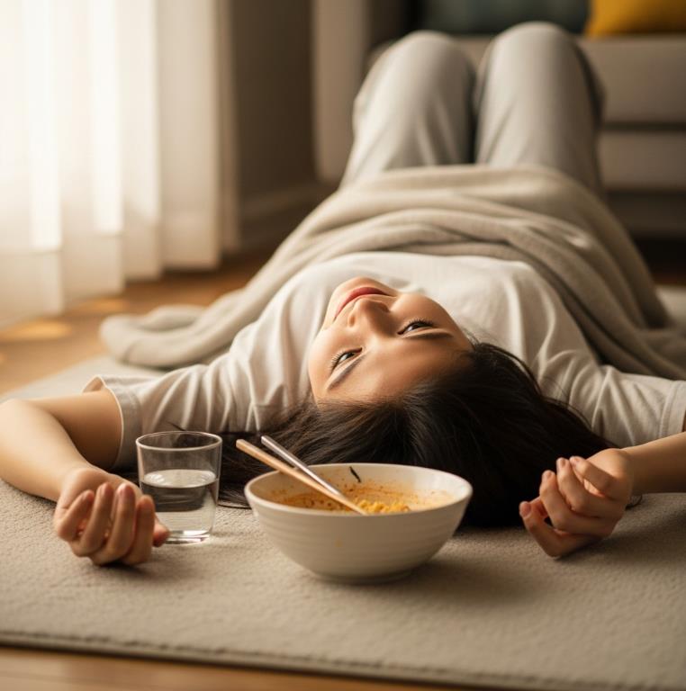 밥 먹고 바로 누우면