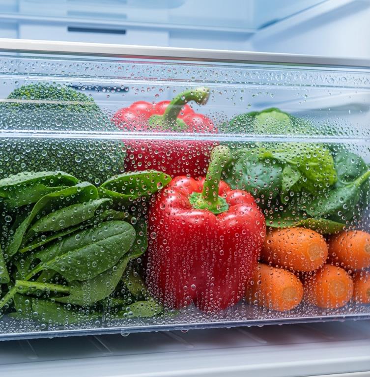 냉장고 야채실에 물방울