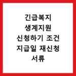 긴급복지 생계지원 신청하기 조건 지급일 재신청 서류 연장방법