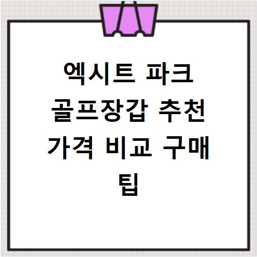 엑시트 파크 골프장갑 추천 가격 비교 구매 팁