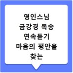 영인스님 금강경 독송 연속듣기 마음의 평안을 찾는 수행 시간