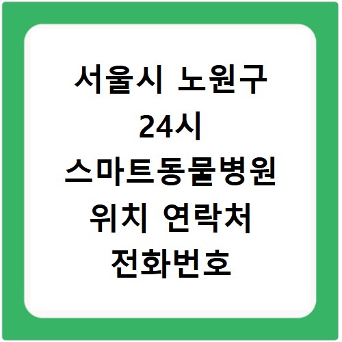 서울시 노원구 24시 스마트동물병원 위치 연락처 전화번호