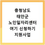 충청남도 태안군 노인일자리센터 여기 신청하기 지원사업 자격 급여까지
