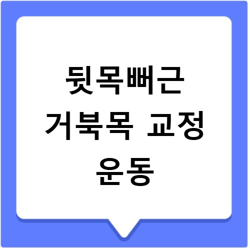 뒷목뻐근 거북목 교정과 스트레칭 방법