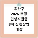 용산구 2026 추경 민생지원금 3차 신청방법 대상 기간 바로가기
