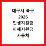 대구시 북구 2026 민생지원금 피해지원금 사용처 총정리