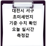 대전시 서구 초미세먼지 기준 수치 확인 오늘 실시간 측정값 확인하기