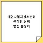 개인사업자상호변경 온라인 신청 방법 총정리
