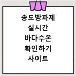 송도방파제 실시간 바다수온 확인하기 사이트 바로가기