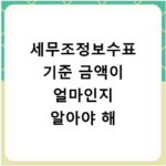 세무조정보수표 기준 금액이 얼마인지 알아야 해