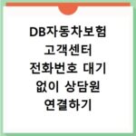 DB자동차보험 고객센터 전화번호 대기 없이 상담원 연결하기