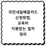 국민내일배움카드 신청방법, 교육비 지원받는 절차 정리
