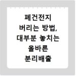 폐건전지 버리는 방법, 대부분 놓치는 올바른 분리배출 방법