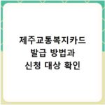 제주교통복지카드 발급 방법과 신청 대상 확인