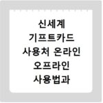 신세계 기프트카드 사용처 온라인 오프라인 사용법과 현금화 방법