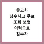 중고차 침수사고 무료 조회 보험 이력으로 침수차 감별하는 법