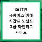 6017번 공항버스 예매 시간표 노선도 요금 확인하고 사이트 바로가기