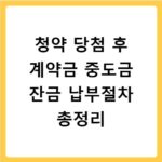 청약 당첨 후 계약금 중도금 잔금 납부절차 총정리