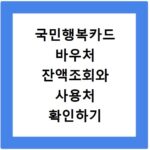 국민행복카드 바우처 잔액조회와 사용처 확인하기