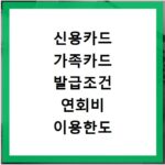 신용카드 가족카드 발급조건 연회비 이용한도 총정리
