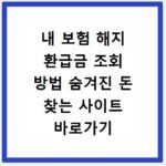 내 보험 해지 환급금 조회 방법 숨겨진 돈 찾는 사이트 바로가기