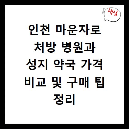 인천 마운자로 처방 병원과 성지 약국 가격 비교 및 구매 팁 정리