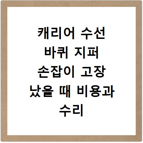 캐리어 수선 바퀴 지퍼 손잡이 고장 났을 때 비용과 수리 방법 안내