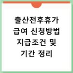 출산전후휴가 급여 신청방법 지급조건 및 기간 정리