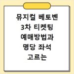 뮤지컬 베토벤 3차 티켓팅 예매방법과 명당 좌석 고르는 꿀팁 정리
