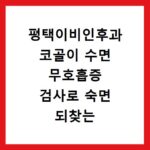 평택이비인후과 코골이 수면 무호흡증 검사로 숙면 되찾는 방법