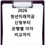 2026 청년미래적금 신청부터 은행별 이자 비교까지