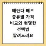 베란다 매트 종류별 가격 비교와 현명한 선택법 알려드려요