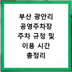 부산 광안리 공영주차장 주차 규정 및 이용 시간 총정리