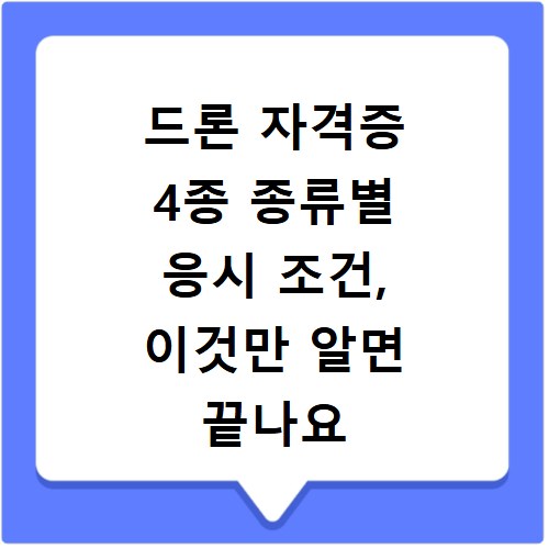 드론 자격증 4종 종류별 응시 조건, 이것만 알면 끝나요