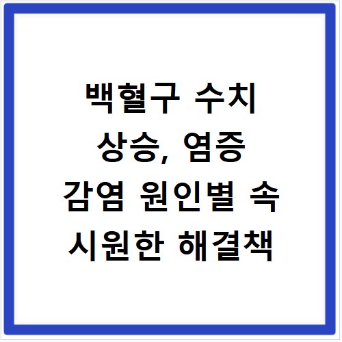백혈구 수치 상승, 염증 감염 원인별 속 시원한 해결책