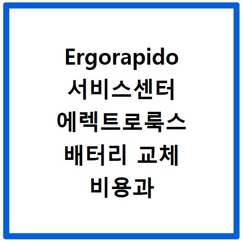 Ergorapido 서비스센터 에렉트로룩스 배터리 교체 비용과 지점 안내