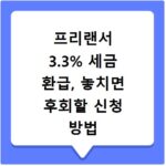 프리랜서 3.3% 세금 환급, 놓치면 후회할 신청 방법 총정리