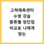 고척체육센터 수영 강습 종류별 장단점 비교로 나에게 맞는 강습 찾기