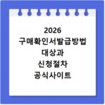 2026 구매확인서발급방법 대상과 신청절차 공식사이트 정리