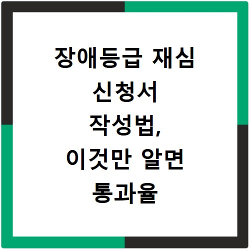 장애등급 재심 신청서 작성법, 이것만 알면 통과율 UP