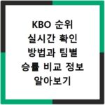 KBO 순위 실시간 확인 방법과 팀별 승률 비교 정보 알아보기