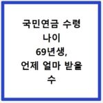 국민연금 수령 나이 69년생, 언제 얼마 받을 수 있는지 조회 방법