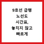 9호선 급행 노선도 시간표, 놓치지 않고 빠르게 확인하는 법