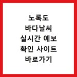 노록도 바다날씨 실시간 예보 확인 사이트 바로가기