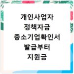 개인사업자 정책자금 중소기업확인서 발급부터 지원금 신청까지