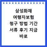 삼성화재 여행자보험 청구 방법 기간 서류 후기 지금 바로 확인하세요