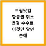 트립닷컴 항공권 취소 변경 수수료, 이것만 알면 손해 안 봐요
