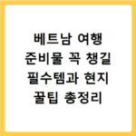 베트남 여행 준비물 꼭 챙길 필수템과 현지 꿀팁 총정리