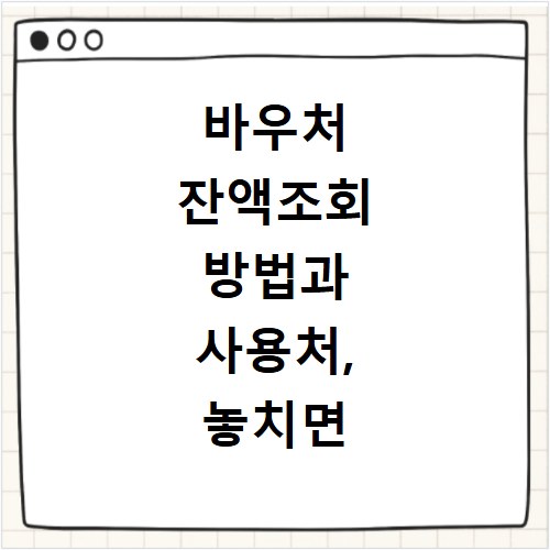 바우처 잔액조회 방법과 사용처, 놓치면 후회할 정보 총정리