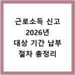 근로소득 신고 2026년 대상 기간 납부 절차 총정리